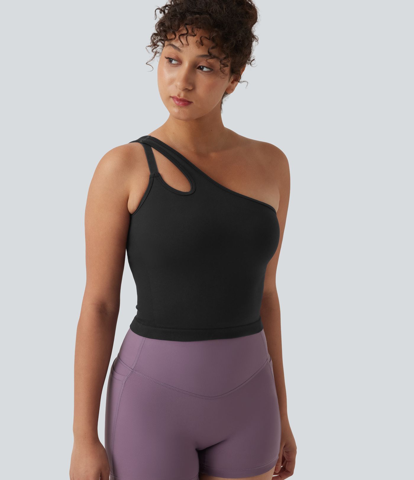 Débardeur yoga asymétrique OneForm Seamless Flow avec brassière intégrée Débardeur yoga asymétrique OneForm Seamless Flow avec brassière intégrée