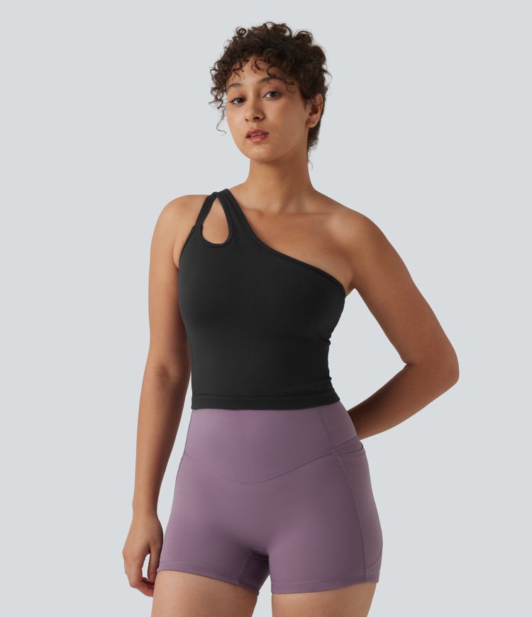 Débardeur yoga asymétrique OneForm Seamless Flow avec brassière intégrée Débardeur yoga asymétrique OneForm Seamless Flow avec brassière intégrée