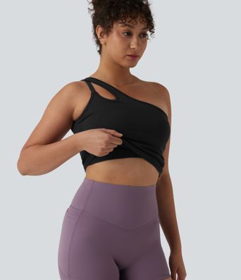 Débardeur yoga asymétrique OneForm Seamless Flow avec brassière intégrée Débardeur yoga asymétrique OneForm Seamless Flow avec brassière intégrée