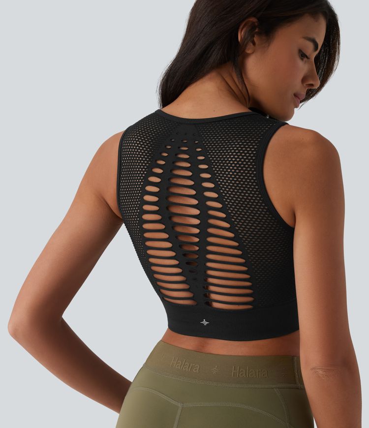 OneForm Seamless Flow Cut-Out Built-in Bra Yoga Tank Top