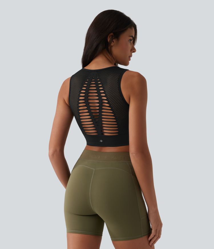 OneForm Seamless Flow Cut-Out Built-in Bra Yoga Tank Top