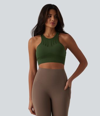 OneForm Seamless Flow Low Support Cut Out Built-in Bra Yoga Sports Bra