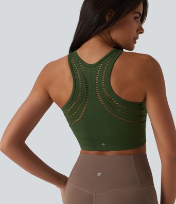 OneForm Seamless Flow Low Support Cut Out Built-in Bra Yoga Sports Bra