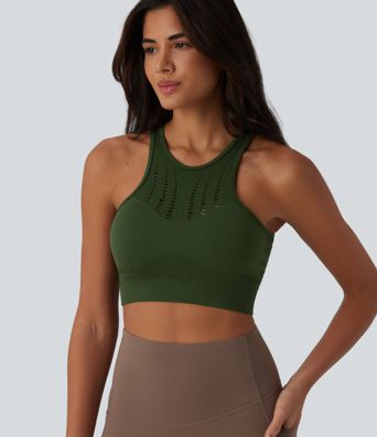 OneForm Seamless Flow Low Support Cut Out Built-in Bra Yoga Sports Bra