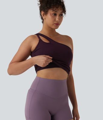 Débardeur yoga asymétrique OneForm Seamless Flow avec brassière intégrée Débardeur yoga asymétrique OneForm Seamless Flow avec brassière intégrée