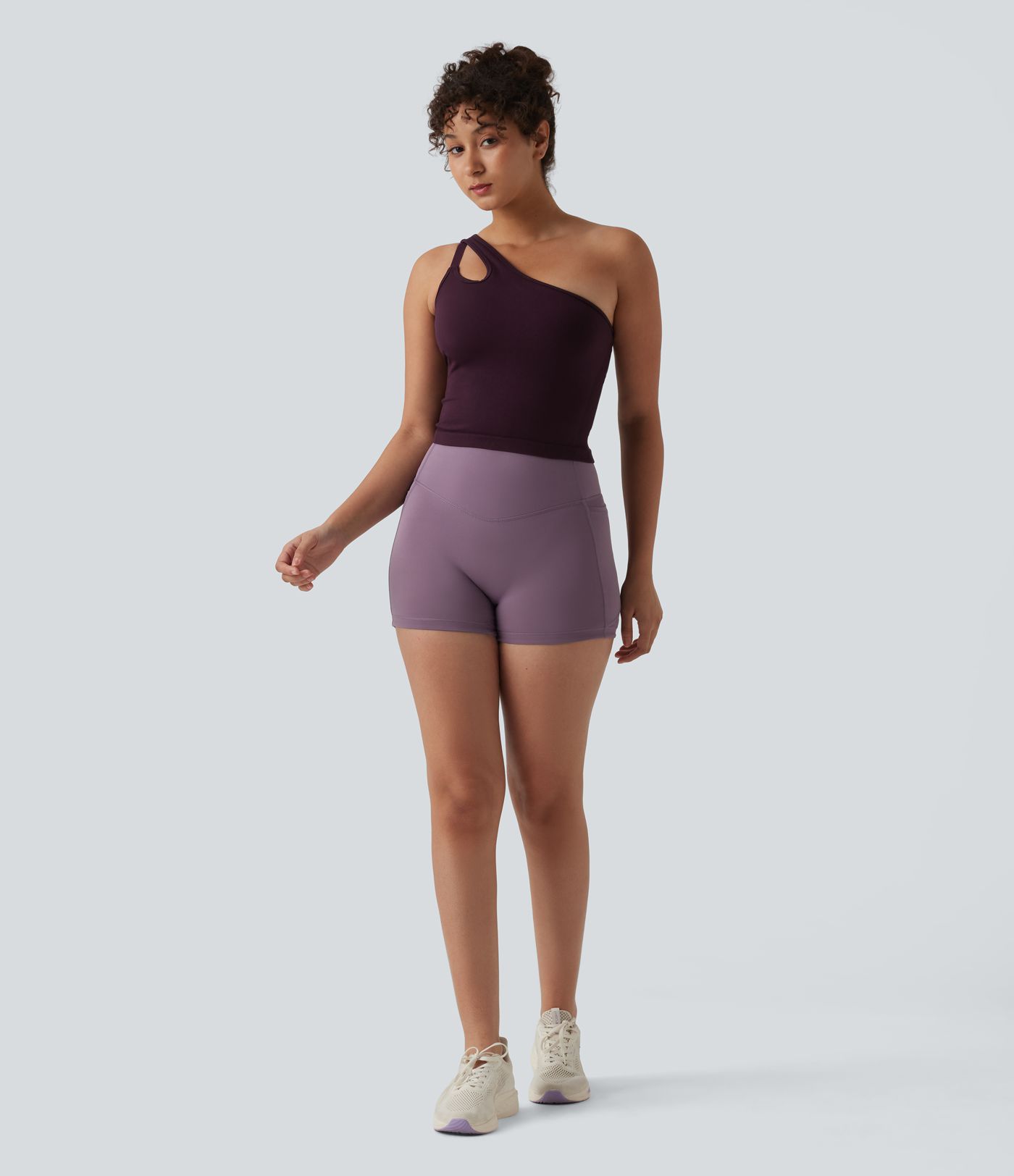 Débardeur yoga asymétrique OneForm Seamless Flow avec brassière intégrée Débardeur yoga asymétrique OneForm Seamless Flow avec brassière intégrée