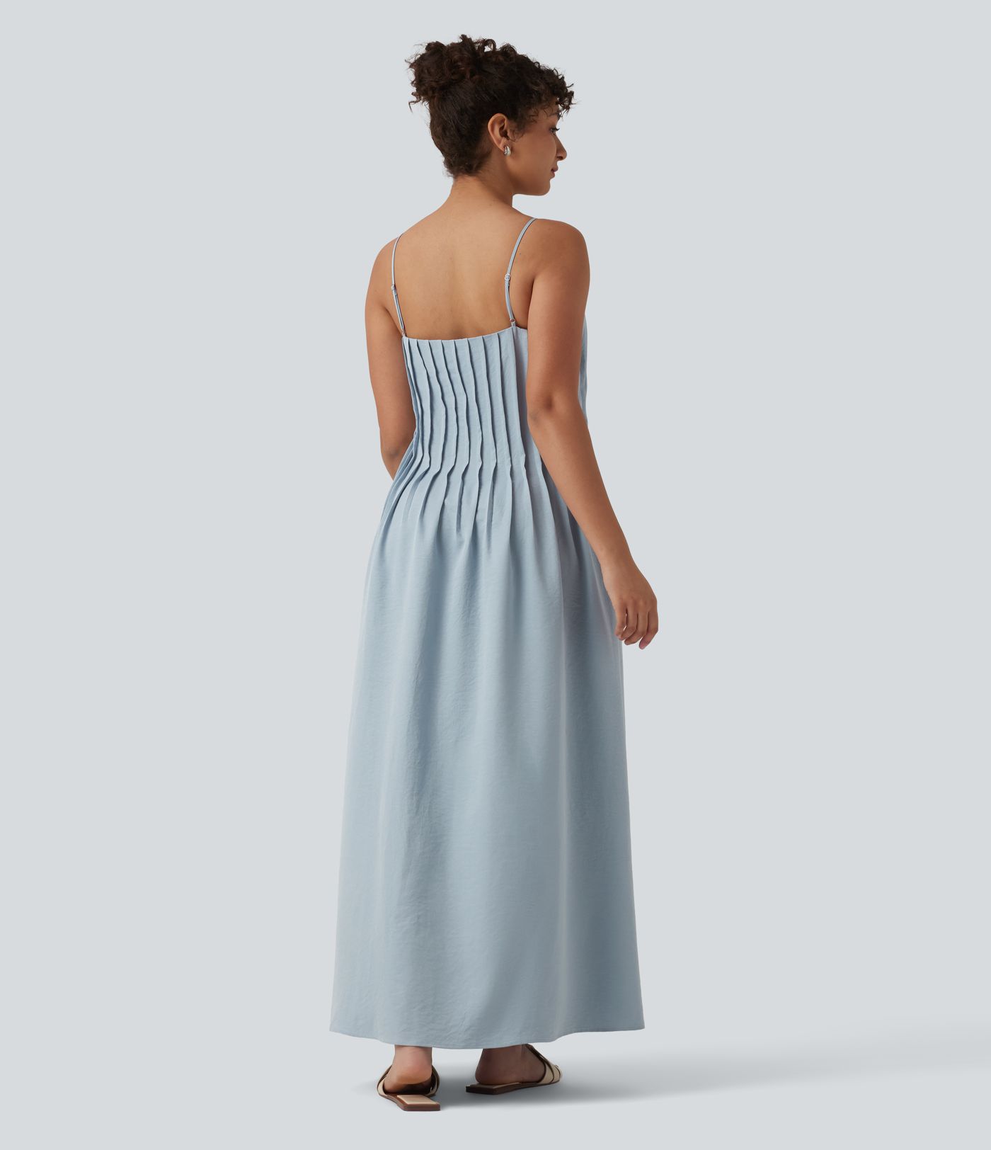 V Neck Maxi Slip Dress with Pockets V Neck Maxi Slip Dress with Pockets