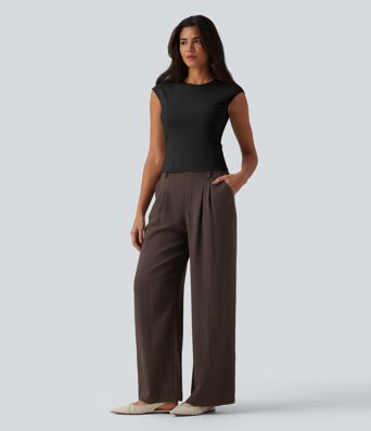 Round Neck Cap Sleeve Casual T-Shirt