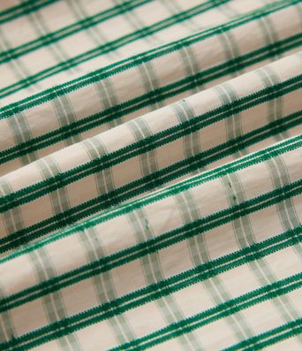 Lässige, karierte Hose mit mittlerer Bundhöhe, Kordelzug, weitem Bein und Taschen.