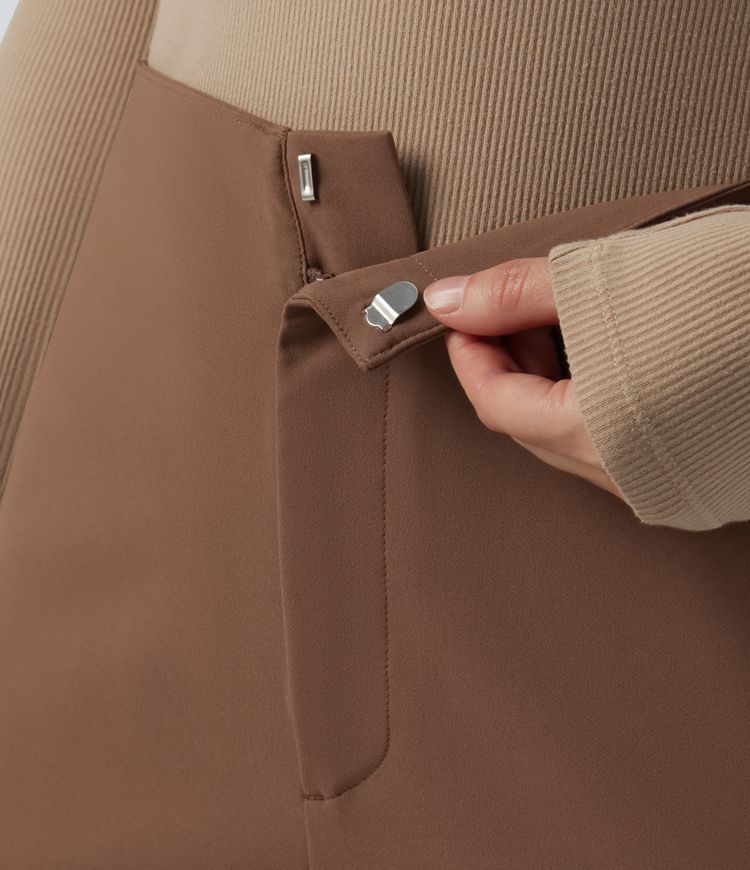 Water Repellent High Waisted Work Straight Leg Pants