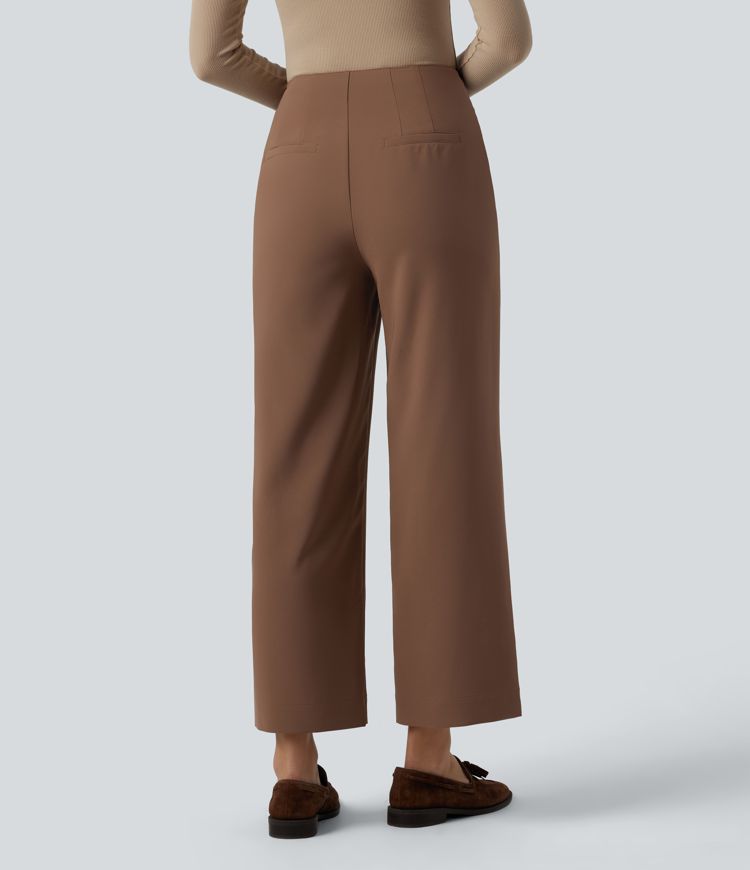 Water Repellent High Waisted Work Straight Leg Pants