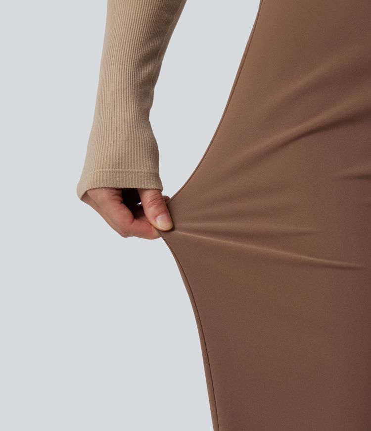 Water Repellent High Waisted Work Straight Leg Pants