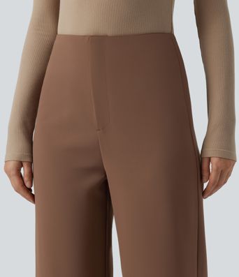 Water Repellent High Waisted Work Straight Leg Pants