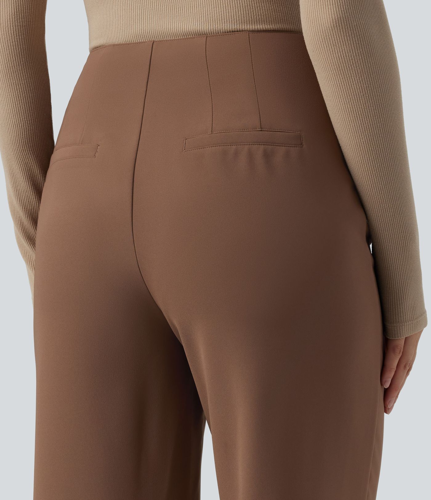 Water Repellent High Waisted Work Straight Leg Pants