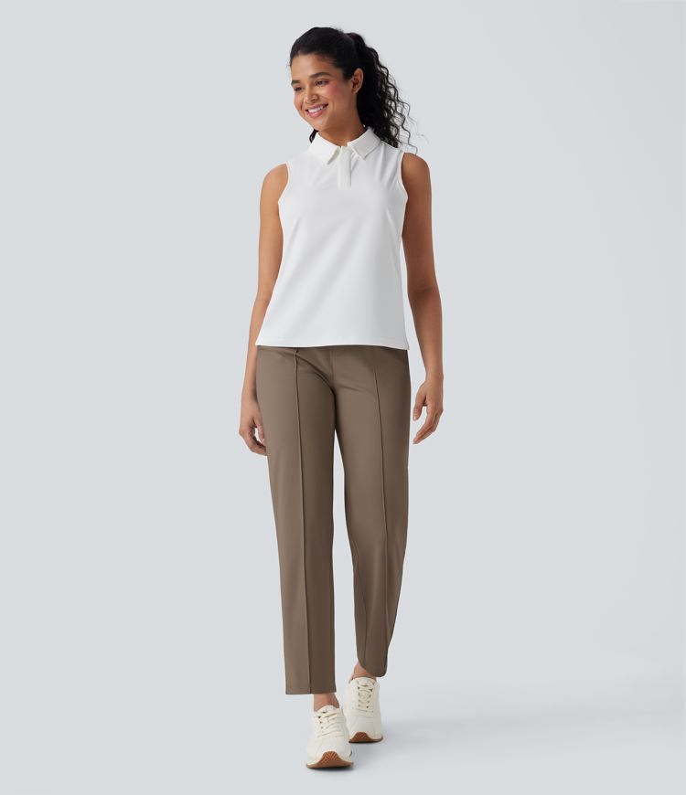 Mid High Waisted Pockets Quick Dry Golf Pants-Golf Tee-UPF40+
