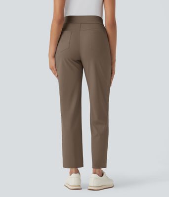 Mid High Waisted Pockets Quick Dry Golf Pants-Golf Tee-UPF40+