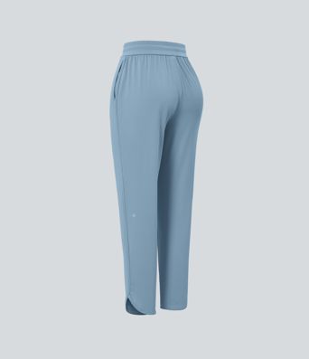 Pantalon de golf à coupe fuselée, séchage rapide, ourlet incurvé avec cordon de serrage à mi-hauteur et poches - Protection UV UPF40+