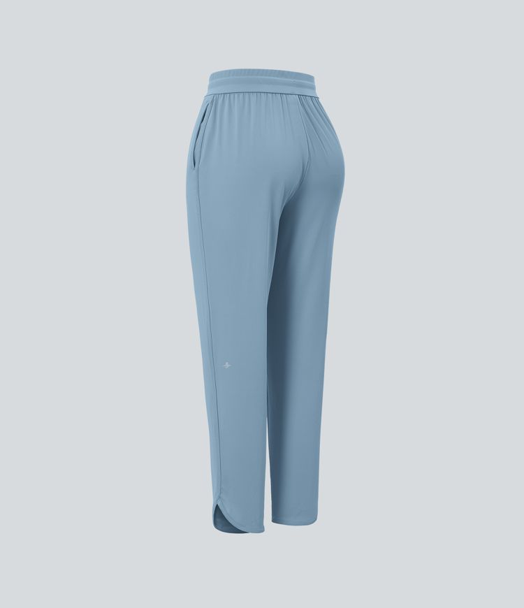 Pantalon de golf à coupe fuselée, séchage rapide, ourlet incurvé avec cordon de serrage à mi-hauteur et poches - Protection UV UPF40+