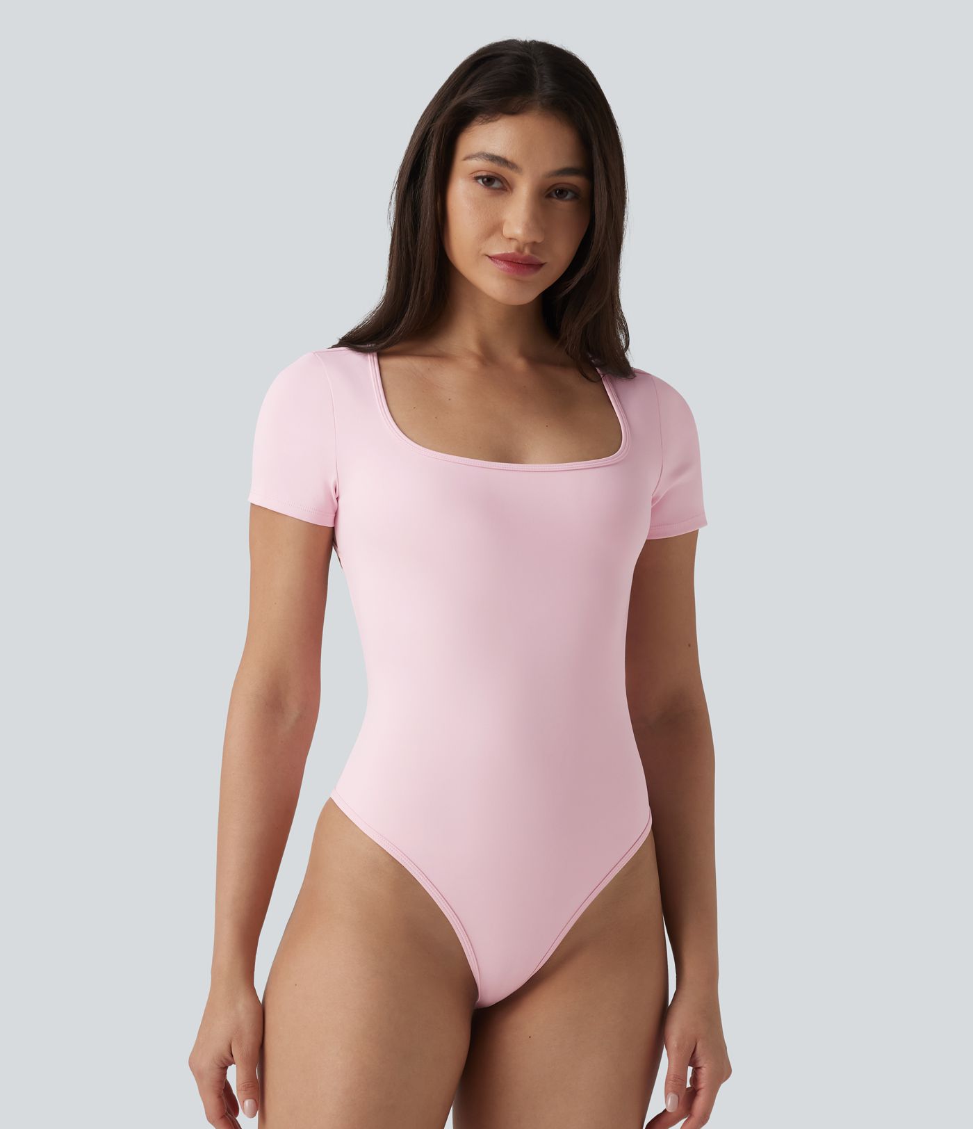 Twisted Backless U-neck Short Sleeve Skinny Casual Bodysuit Twisted Backless U-neck Short Sleeve Skinny Casual Bodysuit