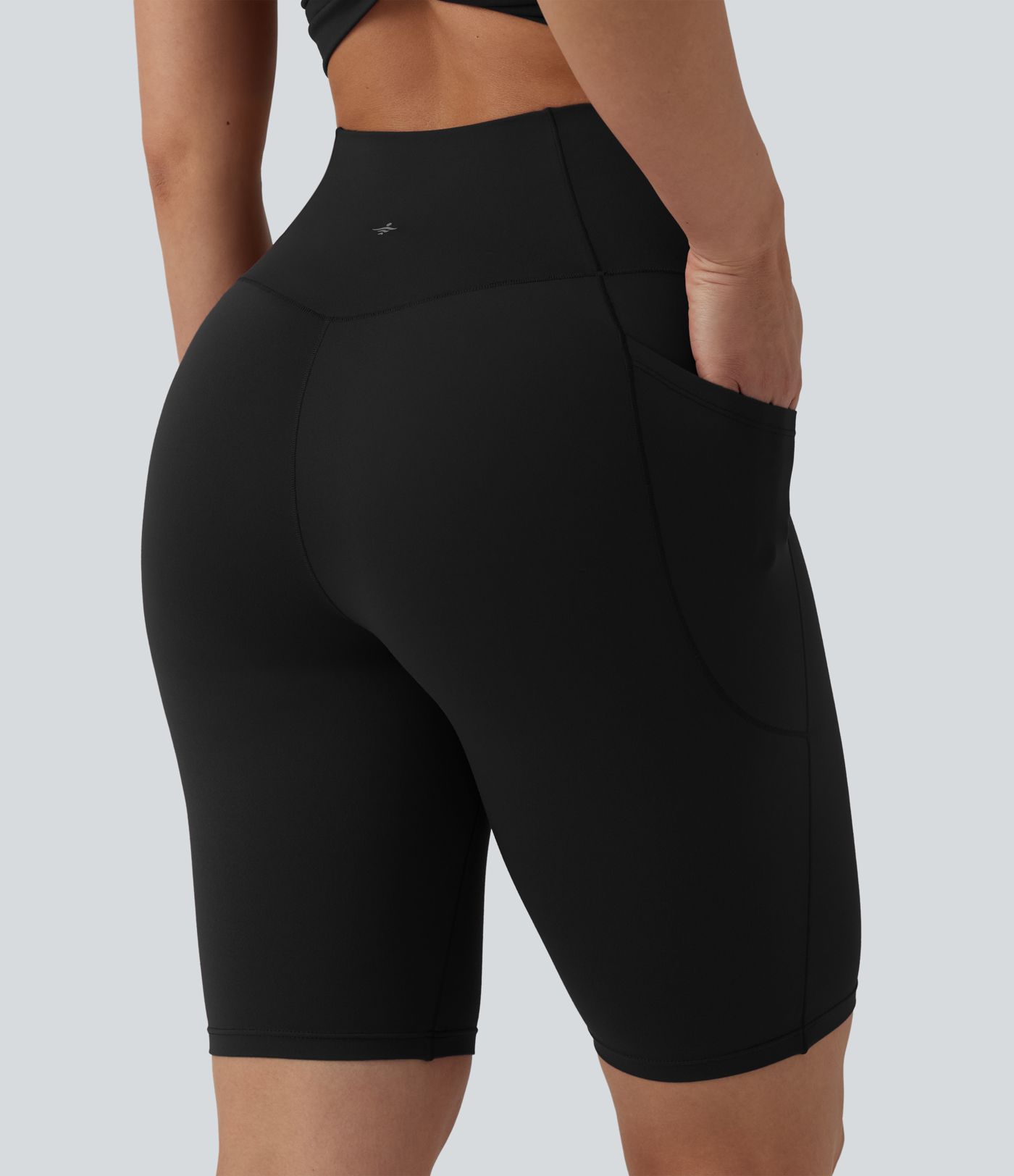 SoftlyZero™ High Waisted Crossover Yoga Bike Shorts 9'' with Pockets-UPF50+