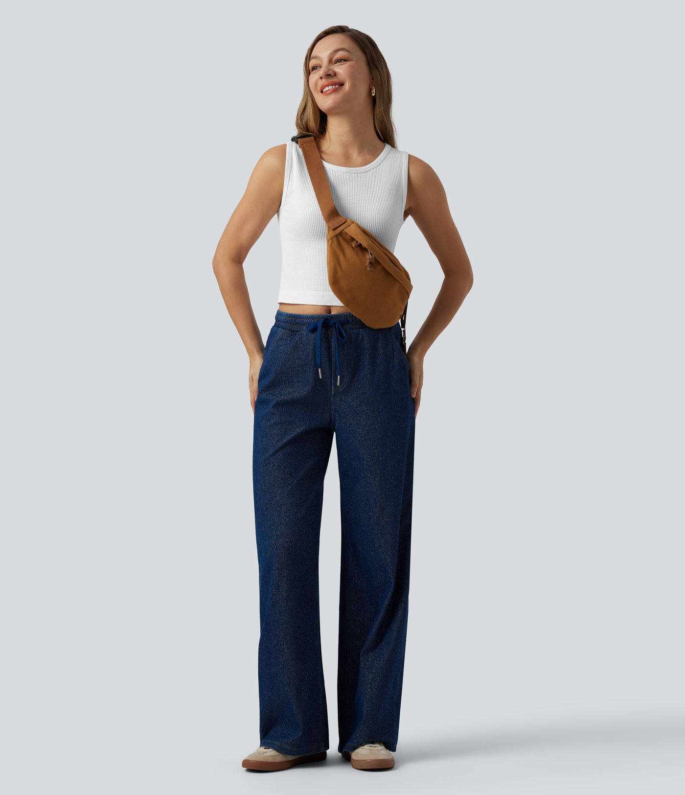 OneForm Seamless Flow Waffle Cropped Casual Tank Top