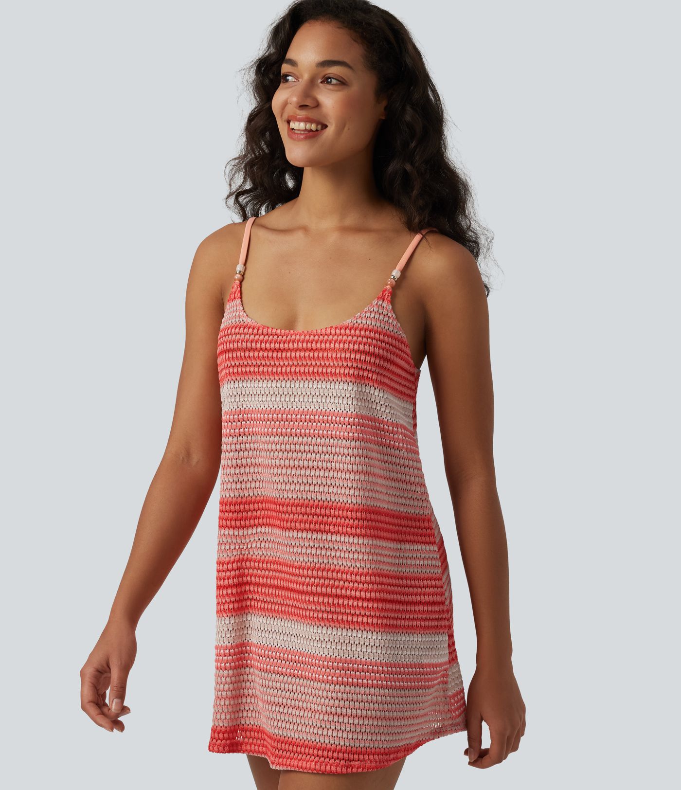 Adjustable Straps Crochet Knit Slip Cover Up