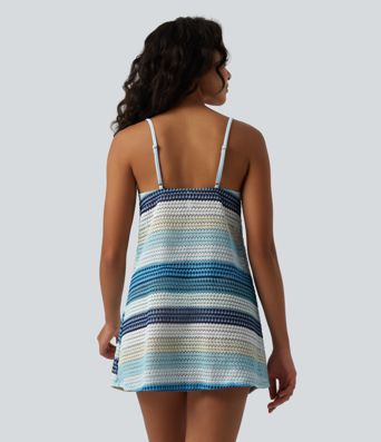 Adjustable Straps Crochet Knit Slip Cover Up