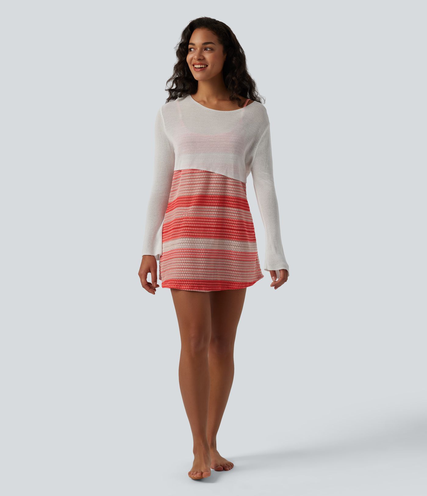 Adjustable Straps Crochet Knit Slip Cover Up