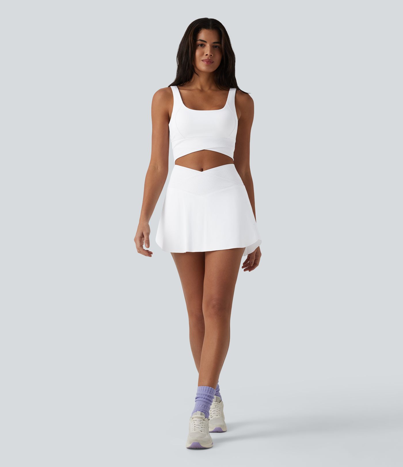 U Neck Built-in Bra Cropped Yoga Tank Top