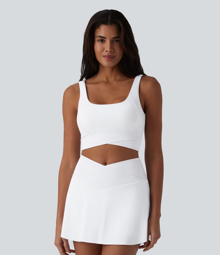 U Neck Built-in Bra Cropped Yoga Tank Top