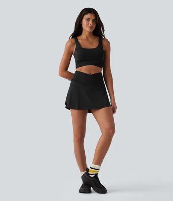 Kurzes Yoga-Tanktop mit U-Ausschnitt und integriertem BH