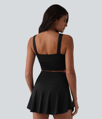 Kurzes Yoga-Tanktop mit U-Ausschnitt und integriertem BH