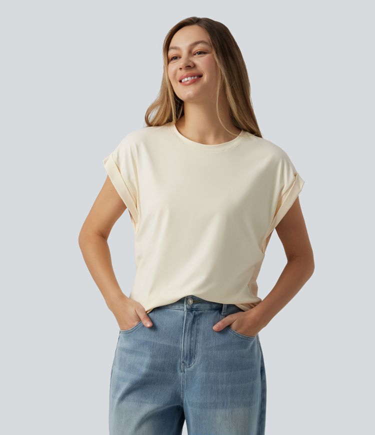 Round Neck Short Sleeve Casual T-Shirt