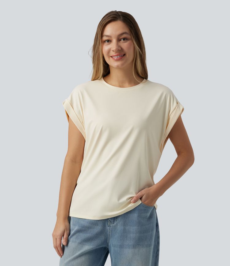 Round Neck Short Sleeve Casual T-Shirt