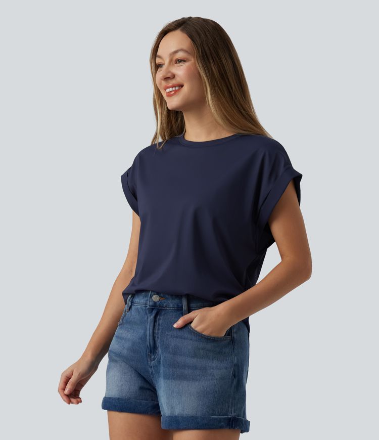 Round Neck Short Sleeve Casual T-Shirt