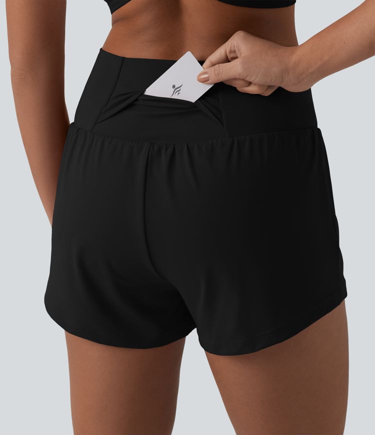 SoftlyZero™ Airy Crossover Yogashorts mit hohem Bund, 2-in-1-Modell, in allen Größen und mit praktischen Beuteln