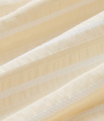 Blusa casual de rayas con escote en V y mangas abullonadas de media longitud