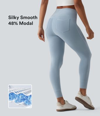 SpacerTek™ Skinnyhose mit hoher Taille, Kordelzug und Taschen