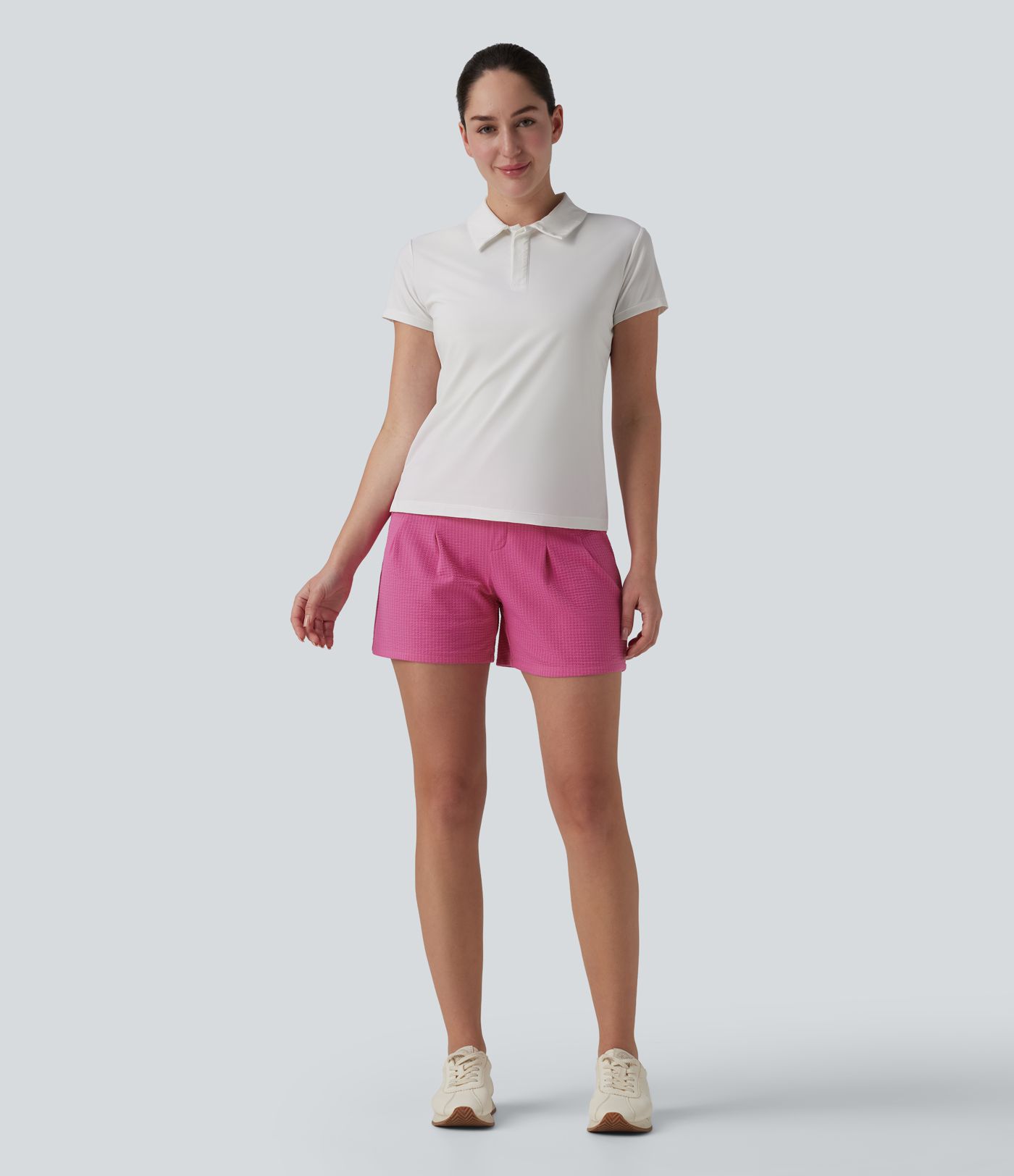 High Waisted Quick Dry Golf Shorts with Pockets-UPF40+