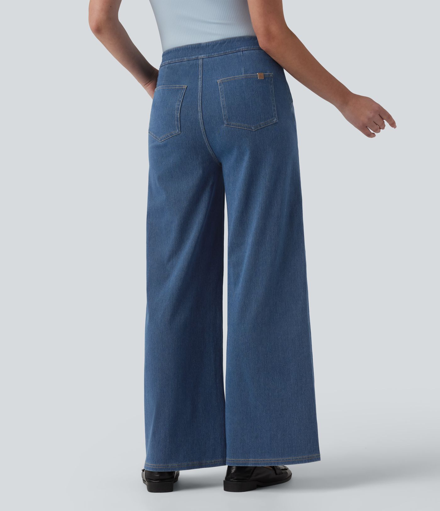 Halara Flex™ Jean large taille haute à boutons décoratifs avec poches