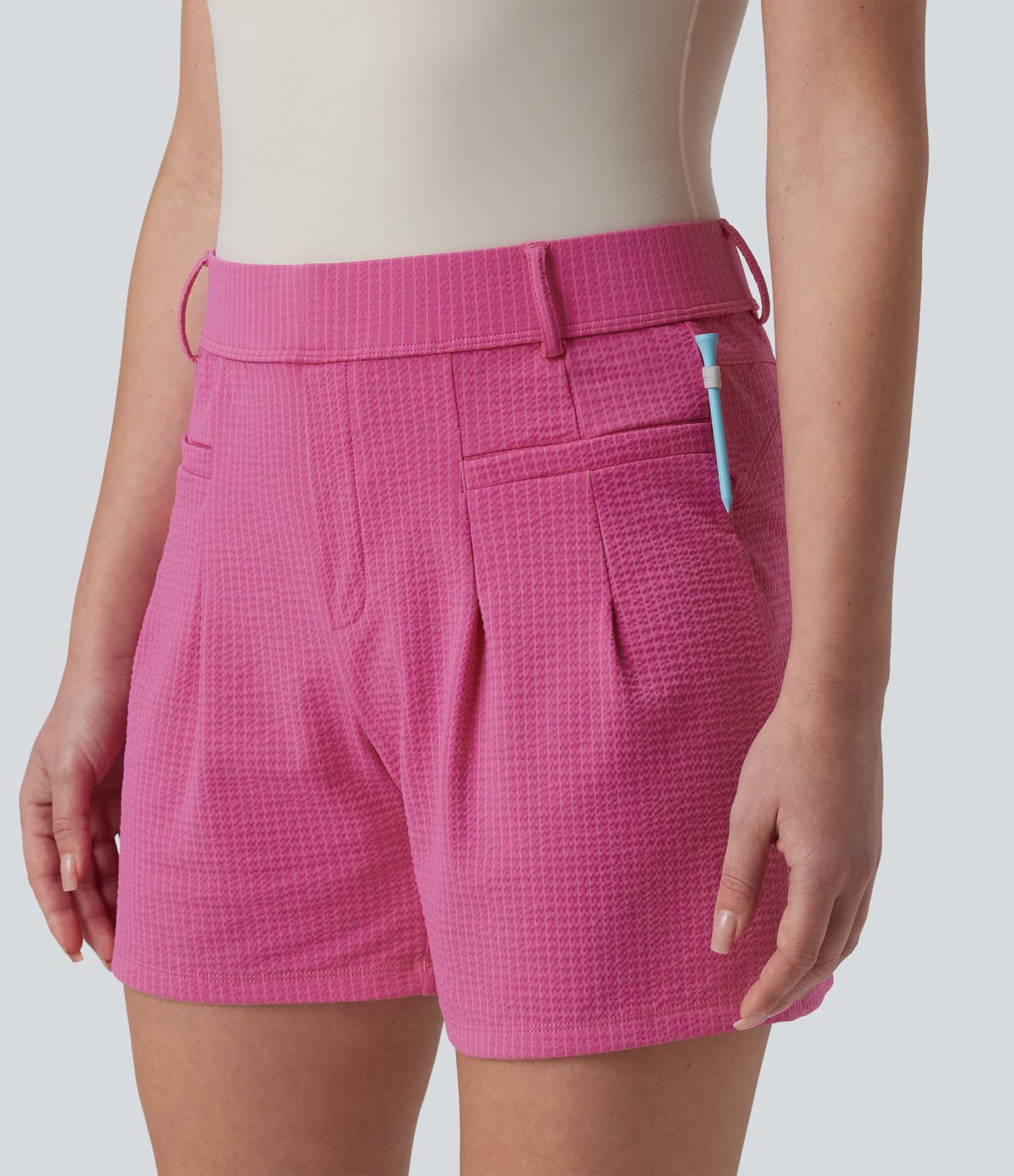 High Waisted Quick Dry Golf Shorts with Pockets-UPF40+