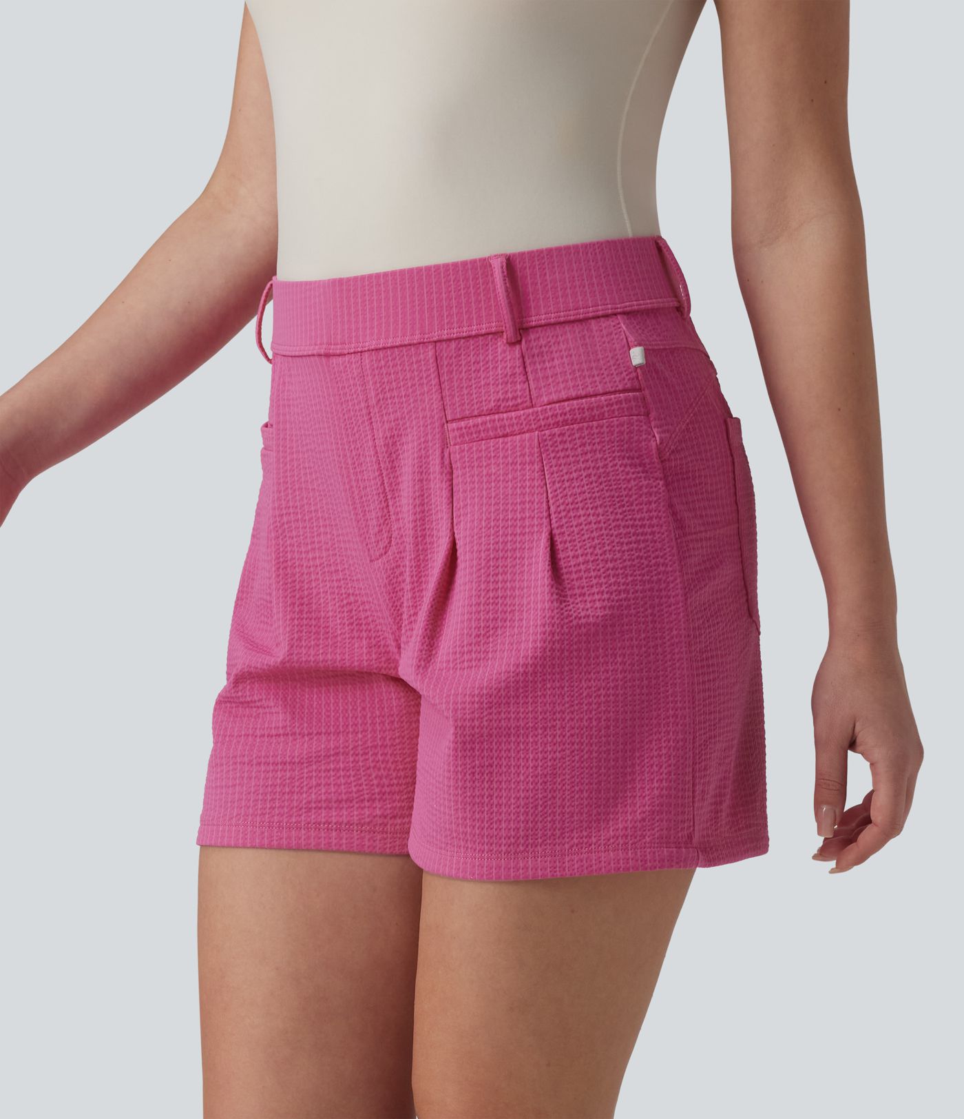 High Waisted Quick Dry Golf Shorts with Pockets-UPF40+