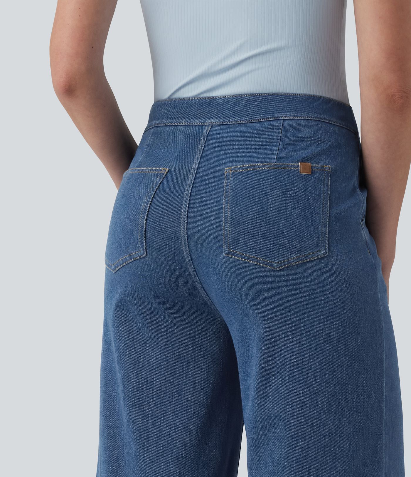 Halara Flex™ Jean large taille haute à boutons décoratifs avec poches