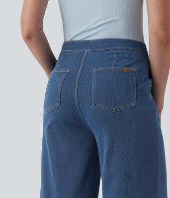 Halara Flex™ Jean large taille haute à boutons décoratifs avec poches