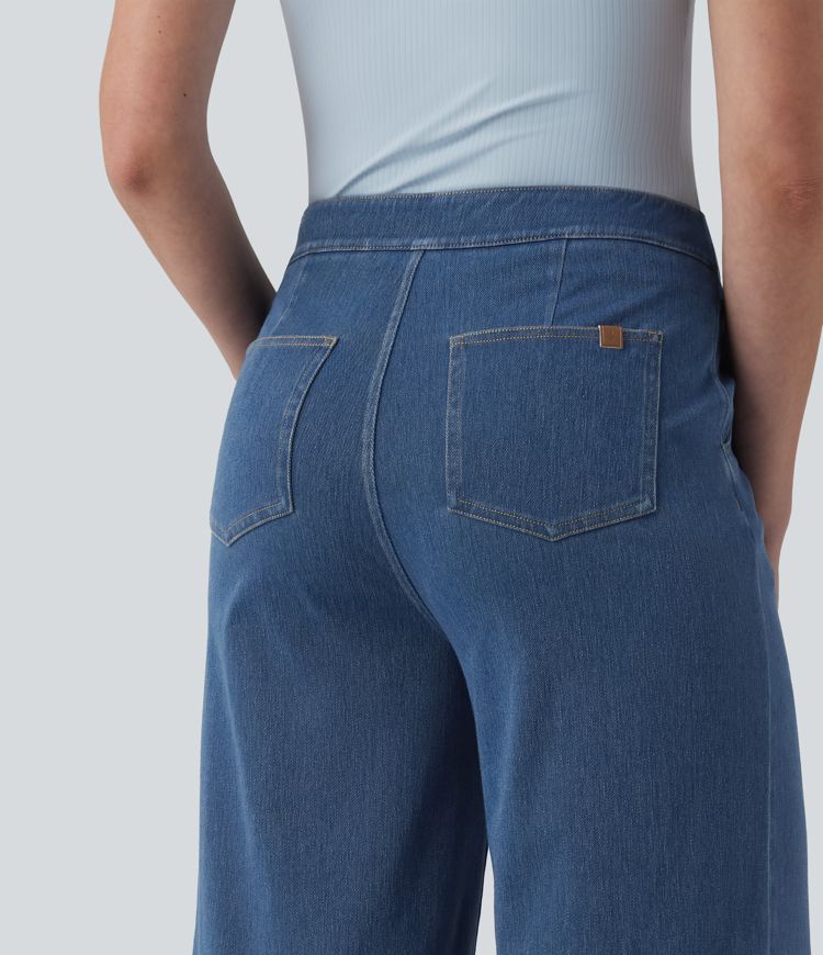Halara Flex™ Jean large taille haute à boutons décoratifs avec poches