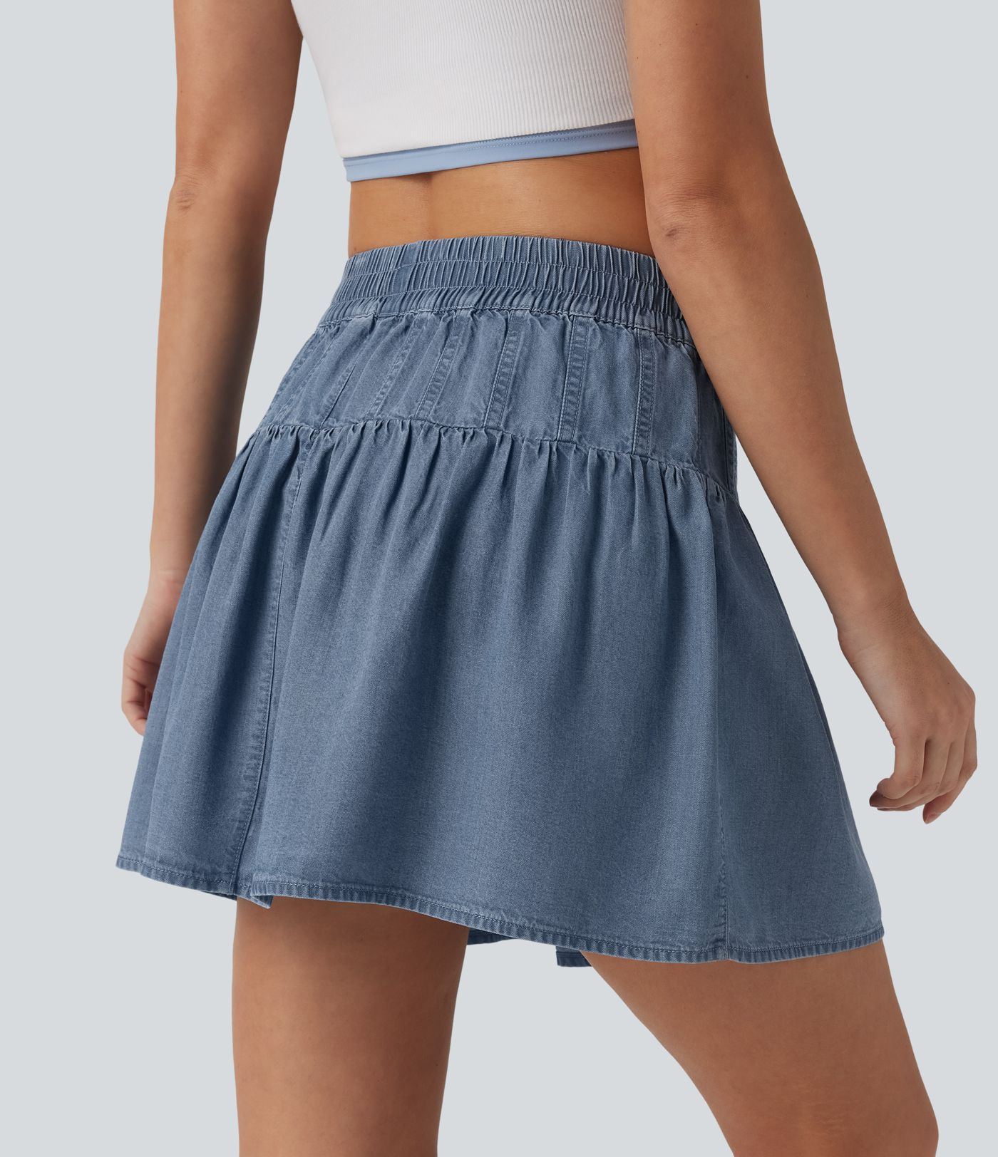 Lässiger Minirock in A-Linie aus Lyocell-Denim mit mittelhohem Bund