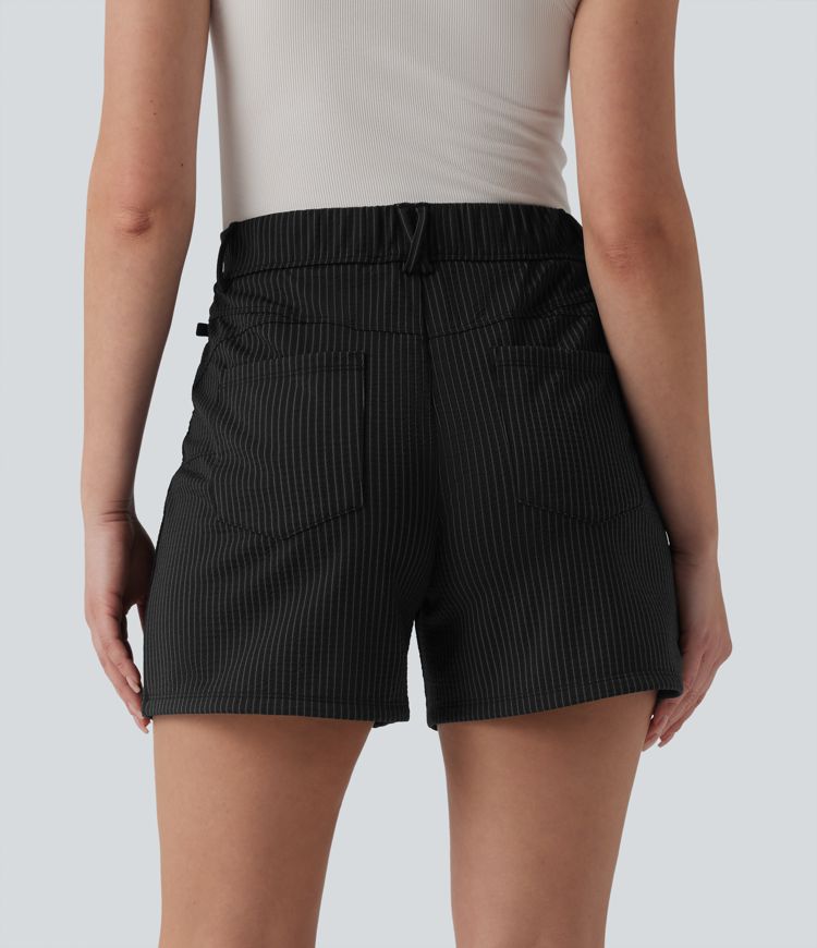 High Waisted Quick Dry Golf Shorts with Pockets-UPF40+