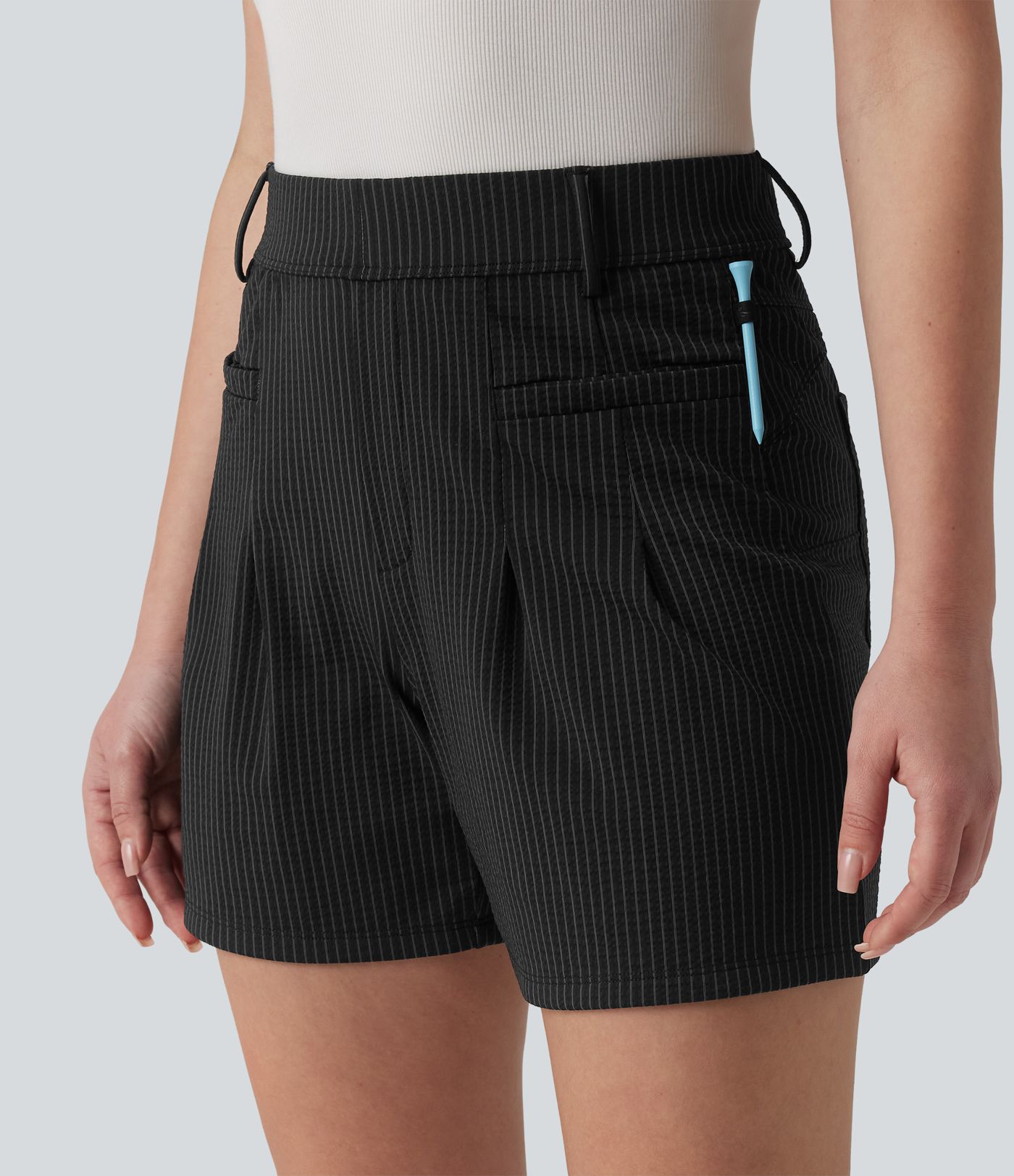 High Waisted Quick Dry Golf Shorts with Pockets-UPF40+
