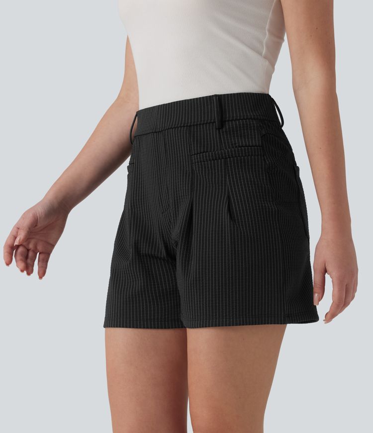 High Waisted Quick Dry Golf Shorts with Pockets-UPF40+