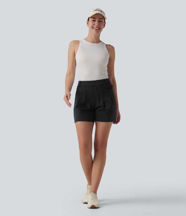 High Waisted Quick Dry Golf Shorts with Pockets-UPF40+